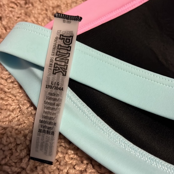 Pink color block strappy bikini top - Picture 3 of 4